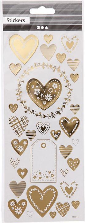 Produktbild Creativ Company Aufkleber Goldherzen, 1 Blatt
