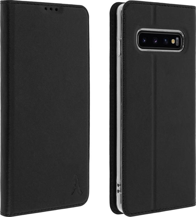 Produktbild Akashi Flip Cover Geldbörse mit Standfunktion für Samsung Galaxy S10 – Schwarz (Samsung Galaxy S10)