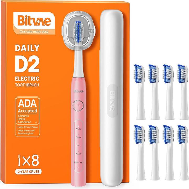 Produktbild Bitvae Sonic toothbrush with tips set, holder and case D2 (pink) (Schallzahnbürste)