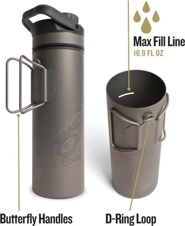 Image du produit Grayl Bouteille d'UltraPress Purifier Titanium olive drab (0.50 l)