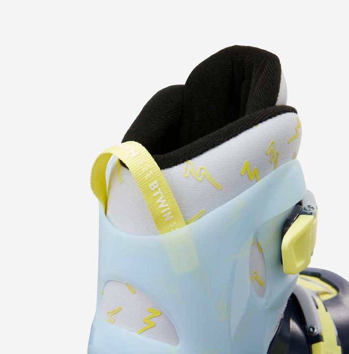 Actual product image Oxelo Play 5 Kids' Inline Skates - Blue/Lemon yellow (32, 34)