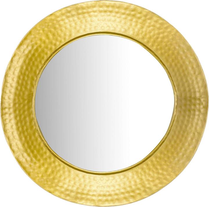 Actual product image FineBuy Wall mirror hallway mirror round metal 60 cm mirror hallway hammered finish