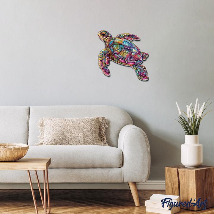 Image du produit Figured'Art Puzzle en Bois Adulte - Tortue de mer (200 pièces)