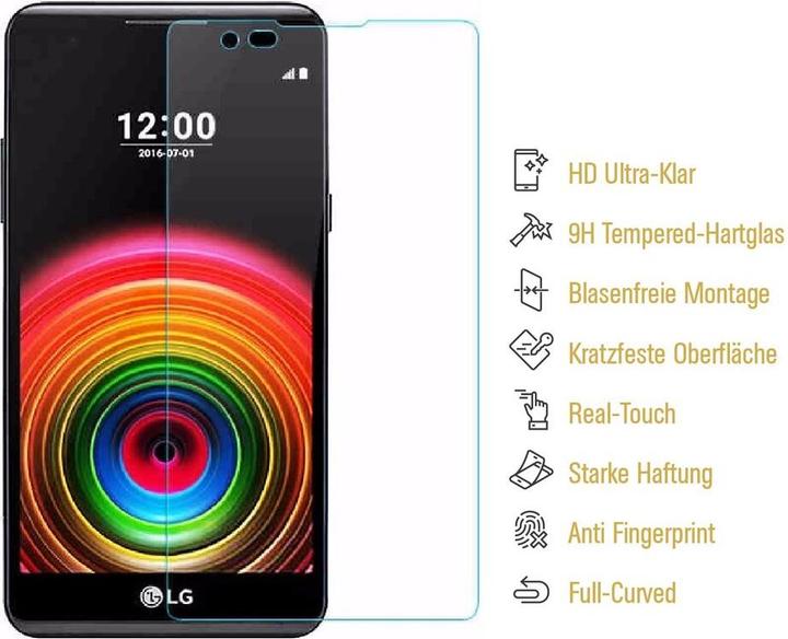 Actual product image Protectorking 1x real tempered 9H armoured glass 3D CLEAR (1 Piece, LG X Power)