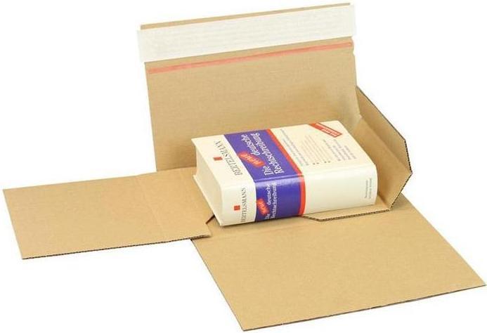Produktbild Transpak Buchverpackung Drehfix SK-Verschluss Masse 220x160x10-50mm Qualität 1.20 B A5 braun passend für A5 (50 x)