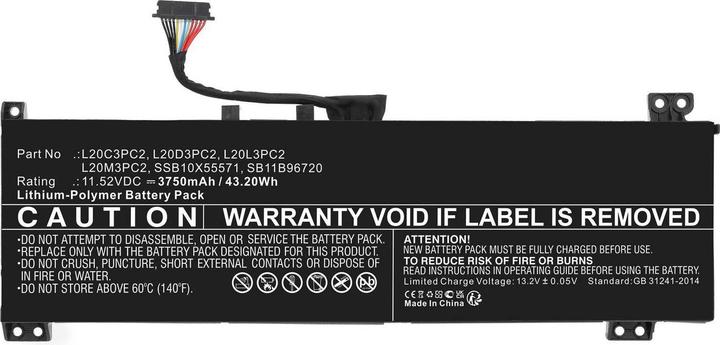 Actual product image AGI Battery compatible with Lenovo IdeaPad Gaming 3 15ACH6 82K201GBT (3750 mAh)