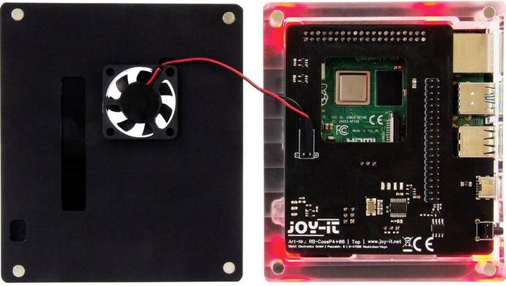 Actual product image Joy-it Joy it SBC Case Suitable for: Raspberry Pi removable GPIO cover, incl. active cooler, with.