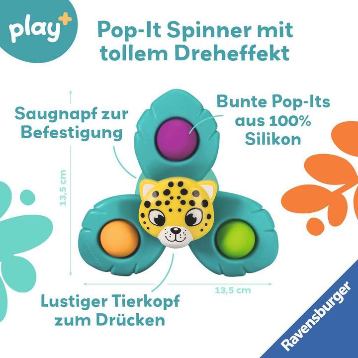Produktbild Ravensburger 4868 play+ Pop-it Spinner: Leopard, Saugnapf-Spielzeug, Silikon-Spielzeug