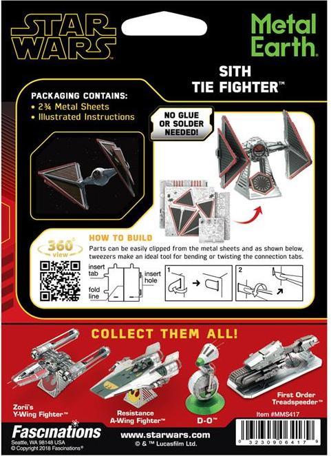 Produktbild Metal Earth Star Wars Sith Tie Fighter