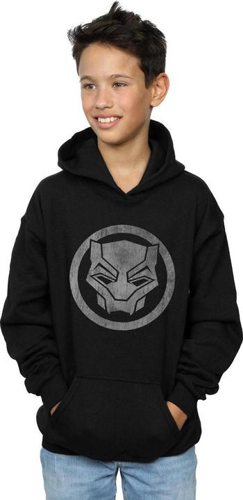 Actual product image Boys Black Panther Distressed Icon Hoodie (152, 158)