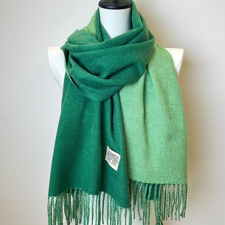 Actual product image Only-Bags.Store Double Sided Scarf Two Colours Simple Basic Imitation Cashmere Tassel Scarf Autumn Winter