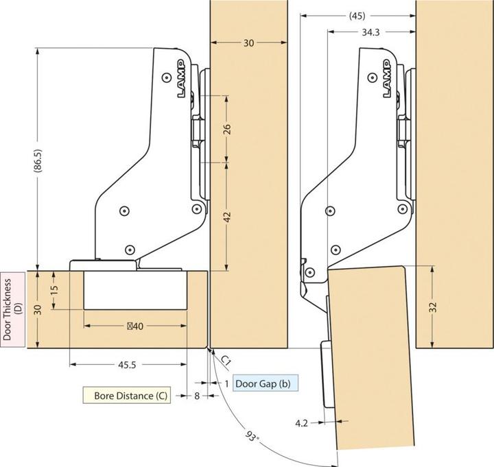 Immagine prodotto Werkstarck Cerniere per portate elevate, battuta interna
