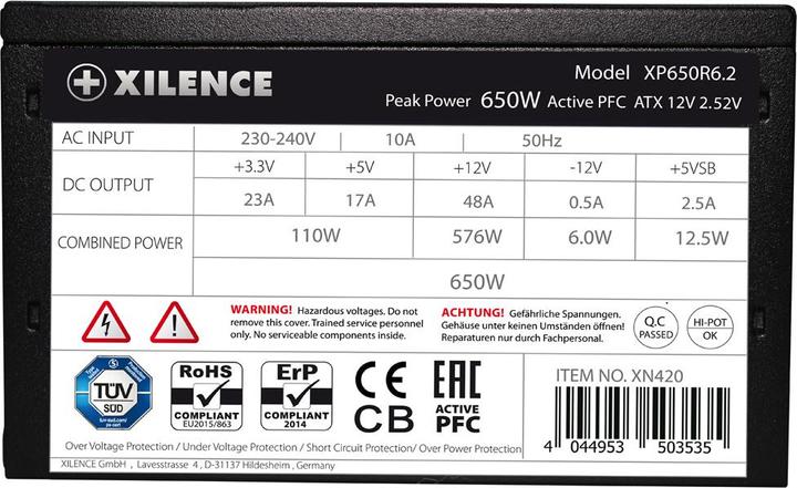 Immagine prodotto Xilence XP650R6.2 (650 W)