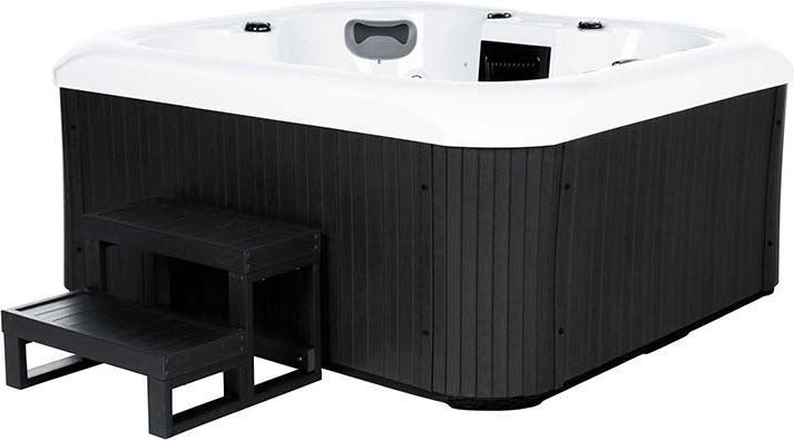 Produktbild Home Deluxe Outdoor Whirlpool GARDEN, 51 Massagedüsen, Beleuchtung, Treppe und Thermoabdeckung, 2 Personen