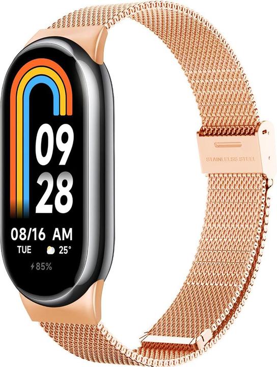 Immagine prodotto Techsuit - Watchband 15mm (W022) - Xiaomi Mi Band 8 / 8 NFC / 9 / 9 NFC - Rose Gold (Acciaio inossidabile)
