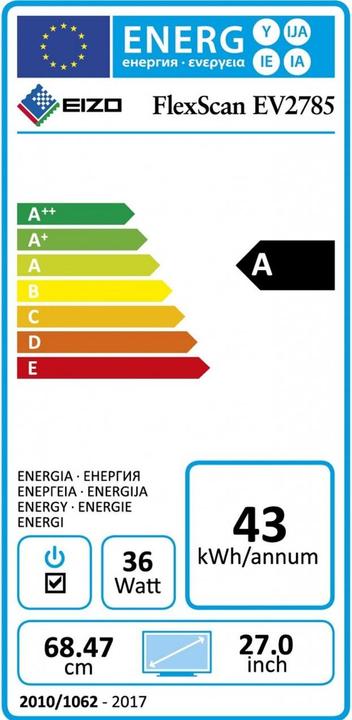 Energie-Label Eizo Ev2785 (3840 x 2160 Pixel, 27")