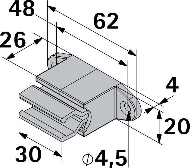 Produktbild Hettich Klemmhalter fr Kurbelstange Kunststoff wei (1 Stk.)