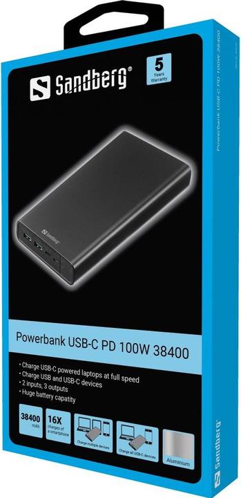 Produktbild Sandberg Powerbank (40000 mAh, 100 W, 148 Wh)