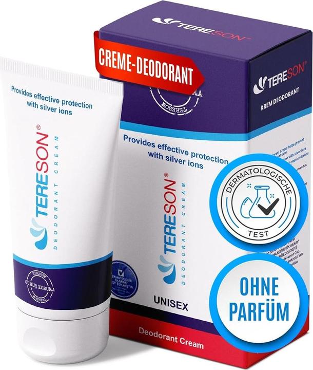 Tereson Creme Deodorant, Langfristiger Schutz gegen Körpergeruch mit Silberionen-Formel (Crème, Spray)
