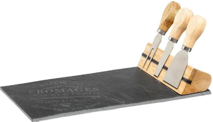 Secret de Gourmet Cheese tray with 3 knives - slate