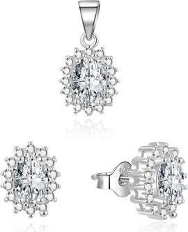 Image du produit Beneto Silver Jewelry Set with Zircons AGSET159 (Pendant, Earrings)