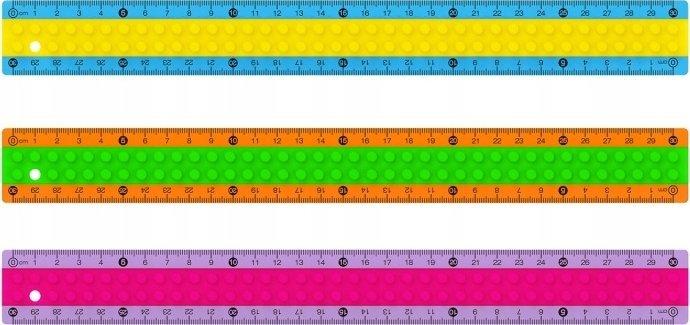 Image du produit Keyroad Règle plastique, forme Lego, 30 cm, Anhnger, mélange de couleurs (30 cm)