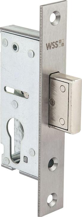 Actual product image Wilh. Schlechtendahl und Söhne WSS tubular frame lock, flat face plate with bolt, DM 40, stainless steel