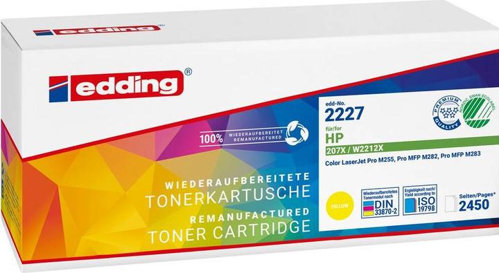 Actual product image Edding EDD-2227 yellow toner compatible with HP 207X (W2212X)