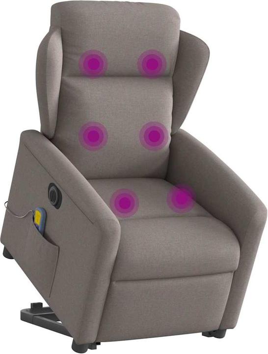 Produktbild VidaXL Elektrischer Massagesessel mit Aufstehhilfe Taupe Stoff