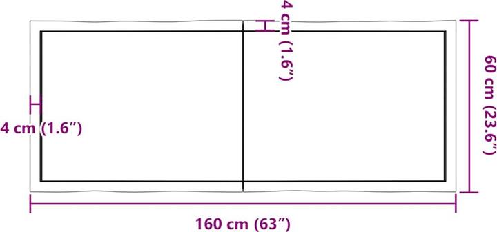 Produktbild VidaXL Aneta (160 x 60 x 4 cm)