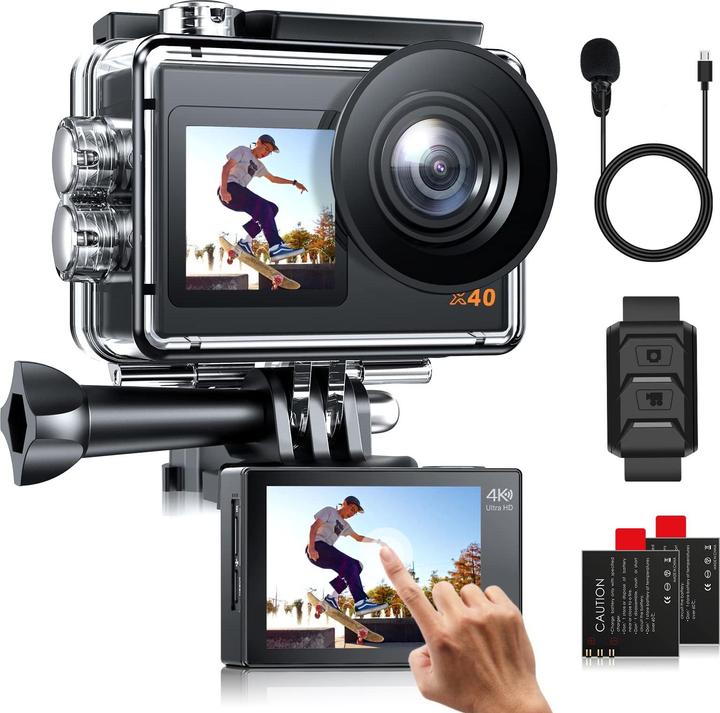 Produktbild Cambase Action Cam 4K (inkl. 2 Akkus)