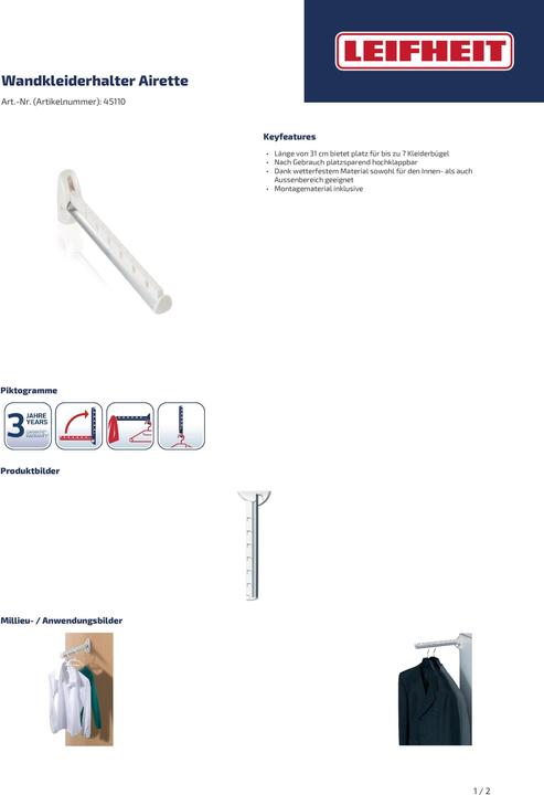 Actual product image Leifheit Wand-Rack (0.31 m)