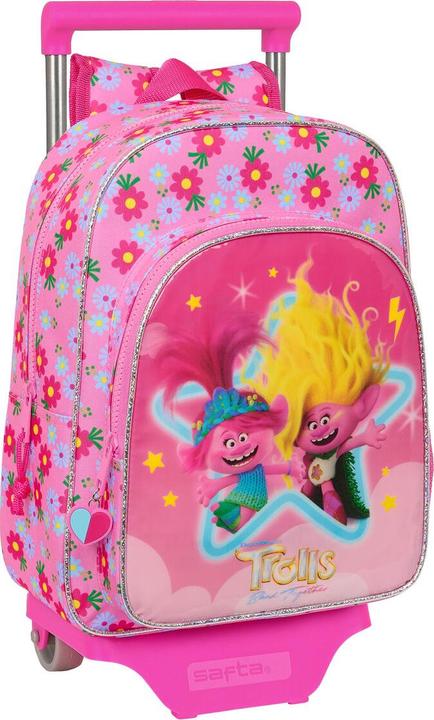 Actual product image Ravensburger School rucksack with wheels Trolls Pink 26 x 34 x 11 cm