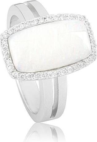 Actual product image Breuning RING - E.OPAL WHITE/Brill. 0,198 Ct. H/si (62, 750/18 K Gold)
