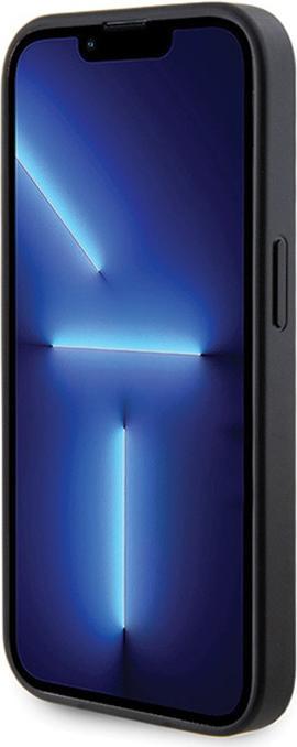 Immagine prodotto Guess GUHCP15LPS4DGPK Custodia rigida per iPhone 15 Pro 6.1" in pelle nera con logo in metallo Strass (Apple iPhone 15 Pro)