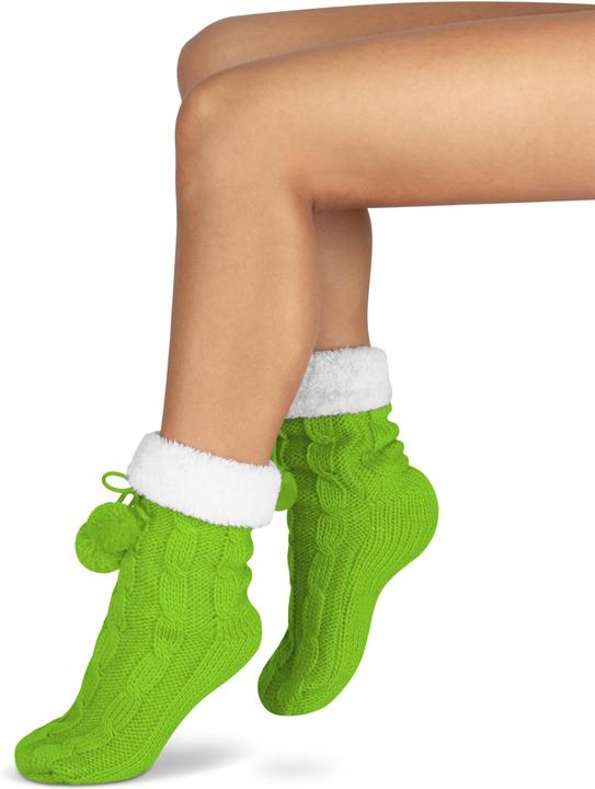 Image du produit Normani Chaussons en tricot avec pompon et ABS (Une unité par pack, 36 - 40)