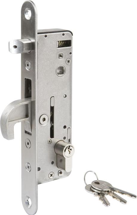 Locinox Rohrrahmenschloss H-Metall mit Hakenriegel, DM 35, PZ 92, Stulp rund, Edelstahl