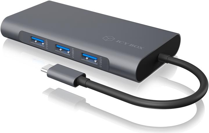 Icy Box IB-DK404040-CPD - USB Tipo-C mini Dock PD (USB-C, 10 Porti)