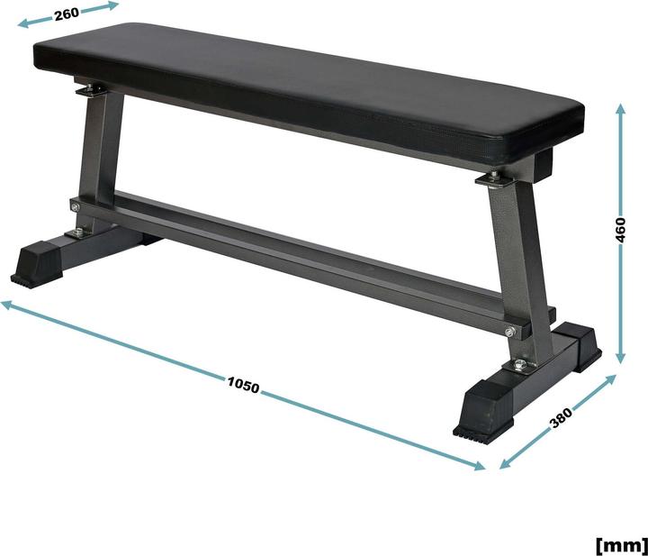 Image du produit Wiltec Banc de musculation plat avec support Banc incliné Banc de fitness Appareil pour abdominaux 300kg