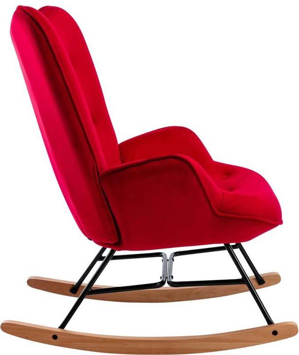 Actual product image CLP Sanka Velvet Rocking Chair, red