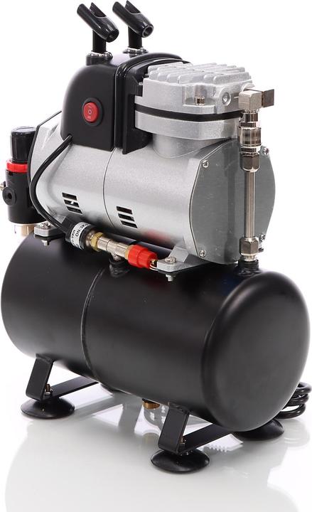Actual product image Wiltec Airbrush compressor AF189 Air tank Water separator Pressure reducer Pressure gauge
