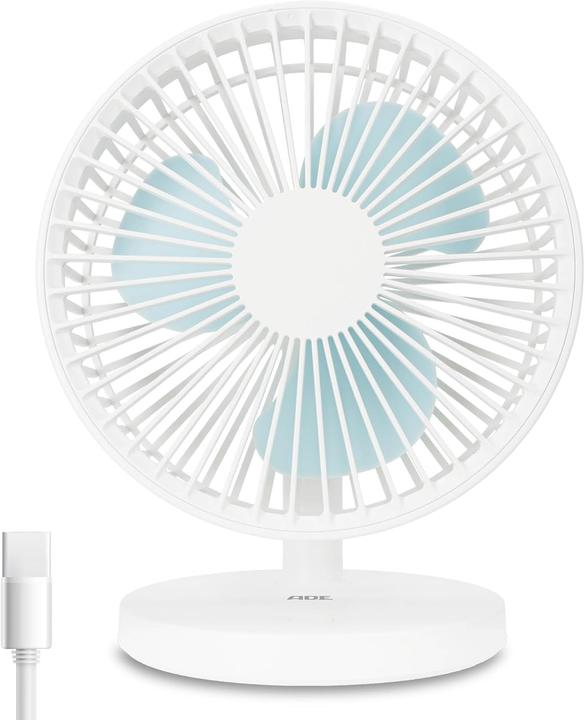 Produktbild ADE USB-Tischventilator mit Akku und 3 Stufen (40 dB)