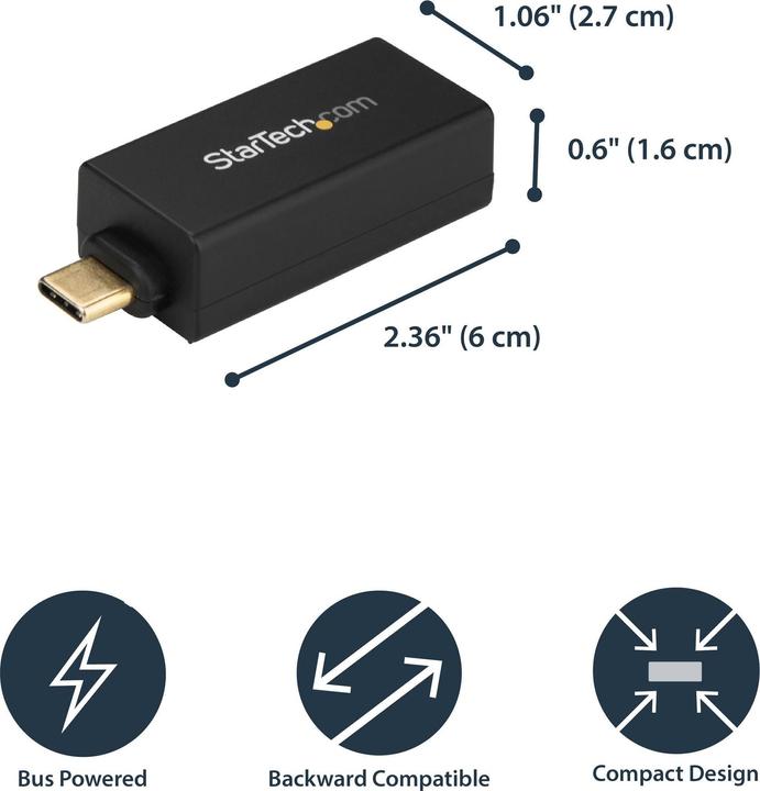 Produktbild StarTech USB C To Gbe Network Adapter (USB-C, RJ45 (1x))