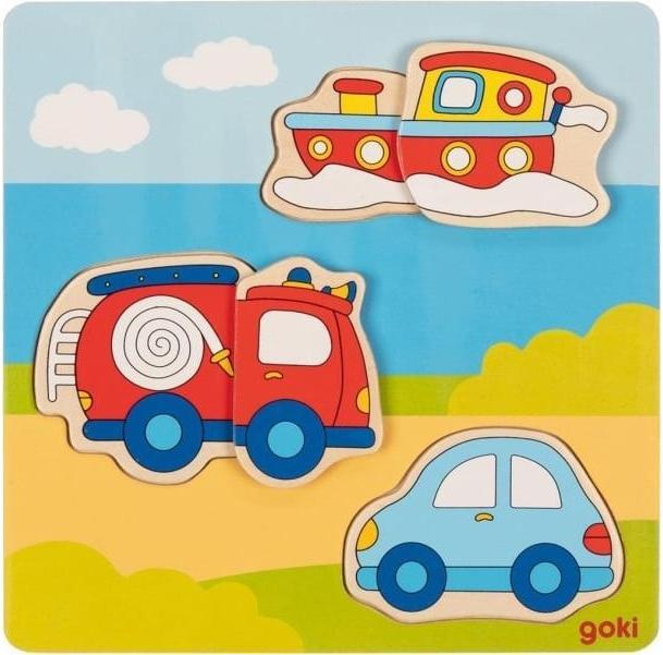 Immagine prodotto Goki Veicoli con effetto puzzle 3D a intarsio (5 pezzi)