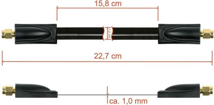 Actual product image Kabelmeister Coaxial HF window feed-through, SMA plug to SMA plug, black, 0.2m (Window bushing)