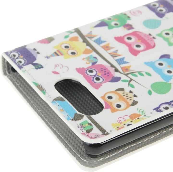 Produktbild König Design Handyhülle Tasche für Handy Sony Xperia Z3 Compact Bunte Eulen Party (Sony Xperia Z3 Compact)