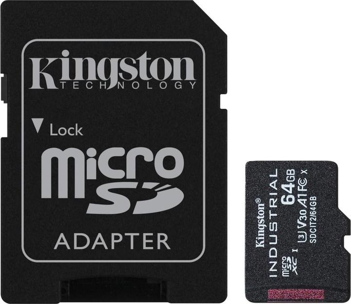 Kingston microSDXC Industrial (64 GB, microSDXC, microSDHC, U3, UHS-I)