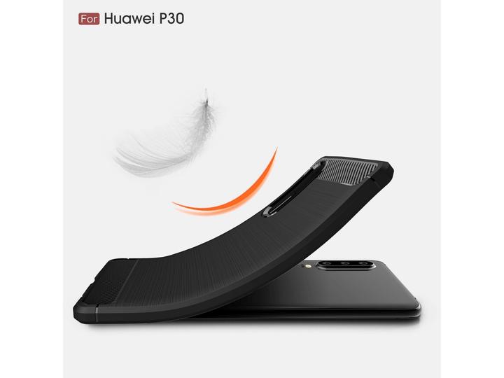 Actual product image Screenguard Huawei P30 Cover Carbon Brushed Soft TPU (Huawei P30)