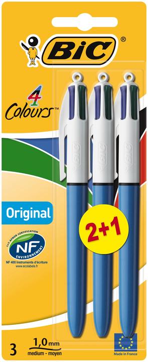 Produktbild Bic Kugelschreiber (Weiss, Grün, Blau, Rot, 3 x)