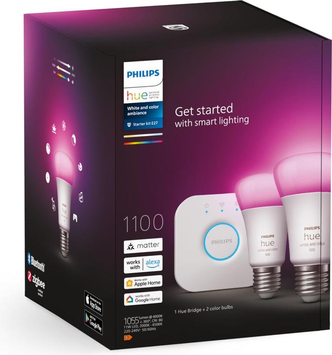 Image du produit Philips Hue Kit de démarrage (E27, 11 W, 1100 lm, 1 x, F)